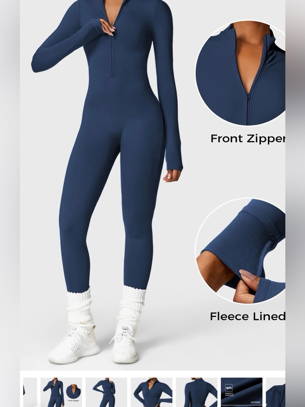 Yeoreo Belle Fleece Long Sleeve Zipper Jumpsuit